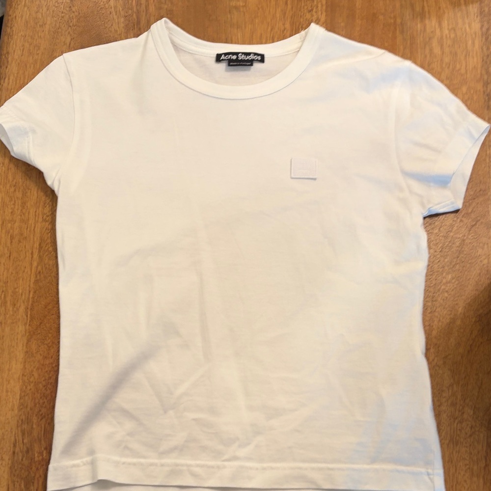 Acne White Short Sleeve Tee